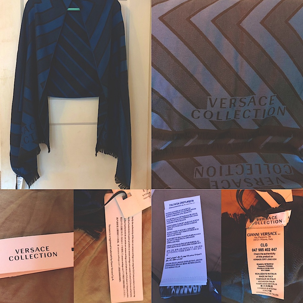 NWT Versace Collection Wool knit blend Scarf/Wrap